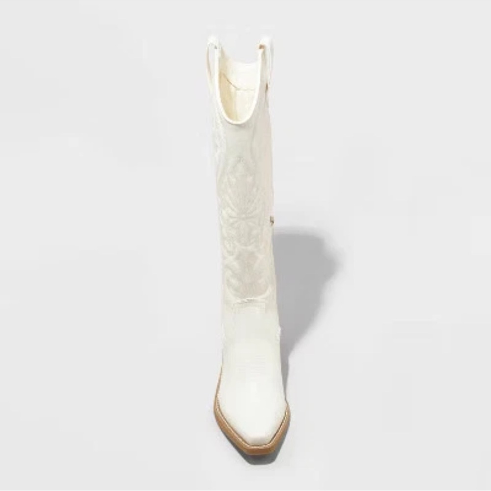 Women's Kenzi Western Boots with Memory Foam Insole - Wild Fable Ivory 7.5 - Picture 2 of 2